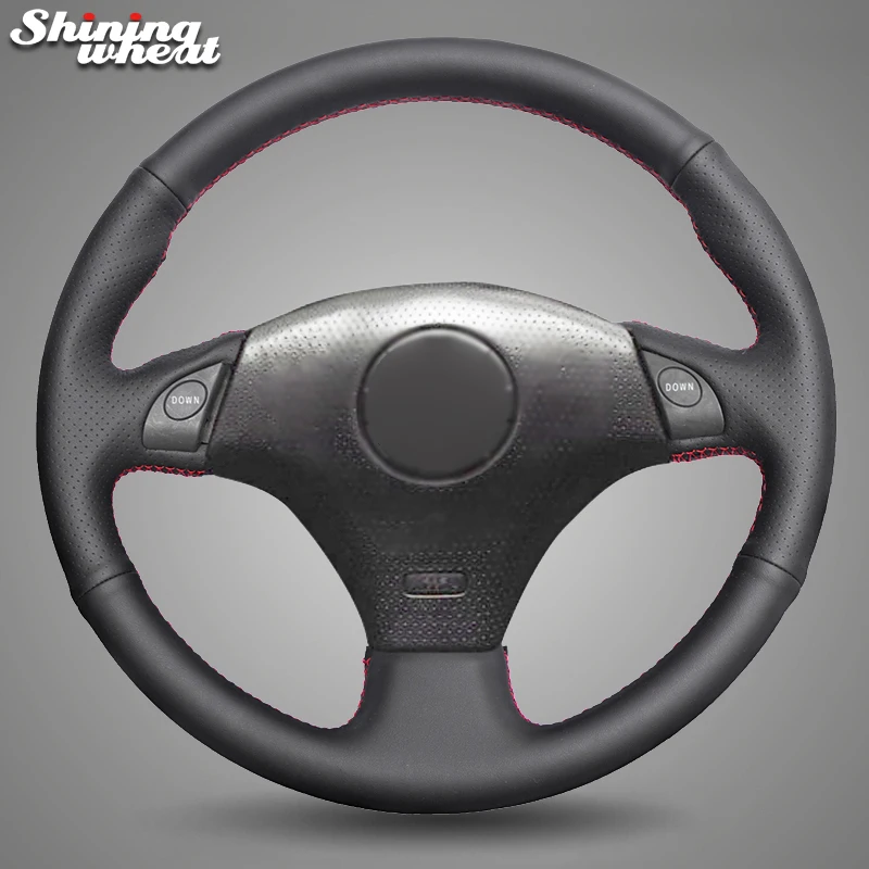 Shining wheat Black Leather Car Steering Wheel Cover for Toyota RAV4 2003-2005 Celica 2003 Lexus IS200 300 1999-2005