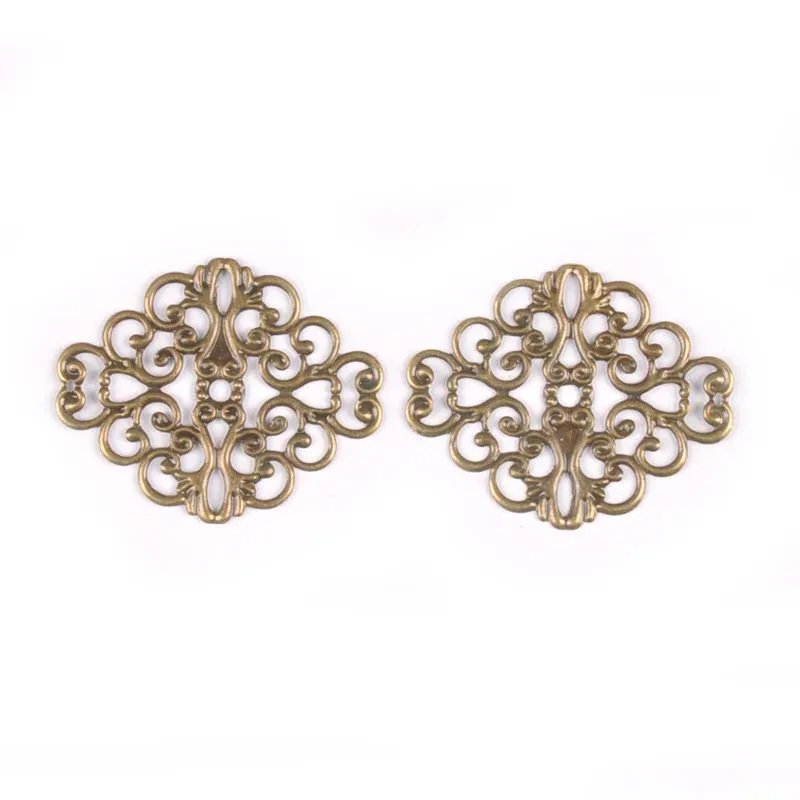 20Pcs Metal Crafts Filigree Flower Wraps Connectors Embellishments For Scrapbooking Home Decor DIY Accessories 37x30mm YK0749