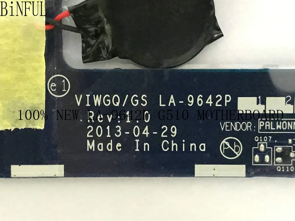 

FAST SHIPPING VIWGQ/GS LA-9642P LAPTOP MOTHERBOARD FOR LENOVO G510 NOTEBOOK MAINBOARD TESTED OK 90 DAYS WARRANTY