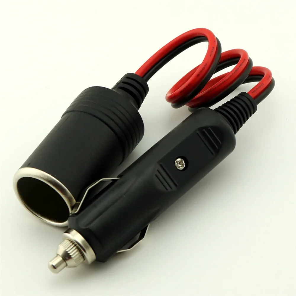 1pcs Car Cigarette Cigar Lighter Extension Cable Socket Lead Cord Adapter 12V/24V 40cm