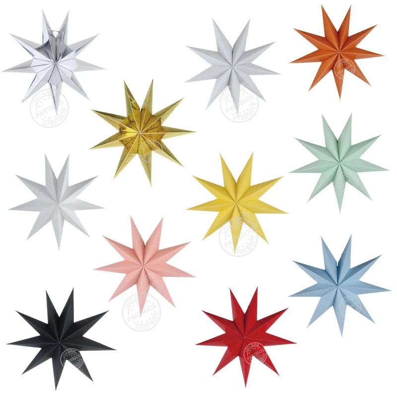 1pcs paper stars Nine-star paper decoration Nine-pointed star paper wedding decor party supplies stars decor elegant room decor