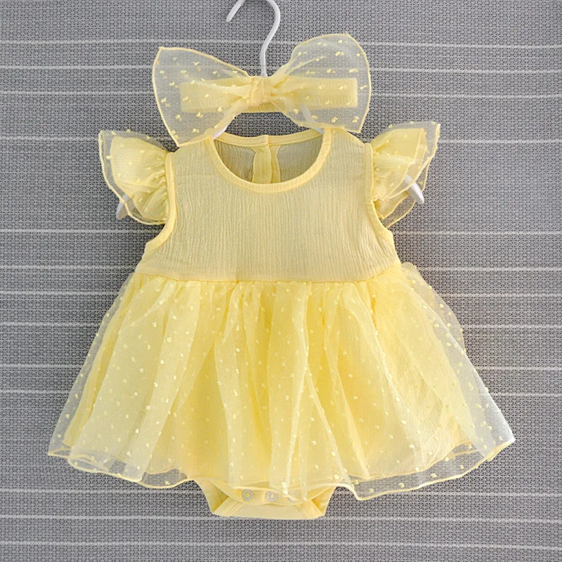 New Born Baby Girl Dresses Baby Baptism Dress 2019 Christening Princess White Yellow Newborn Dress Baby Girl Dresses 3 6 Months