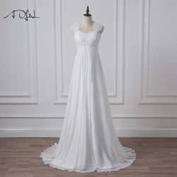 ADLN Maternity Empire Wedding Dress White/Ivory Chiffon Bridal Gown for Pregnant Woman Plus Size Robe de Mariee