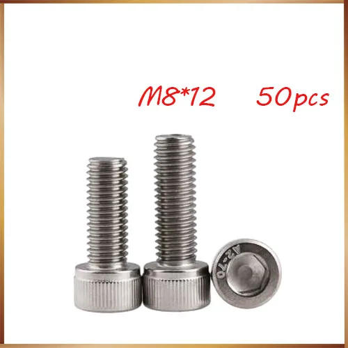 

Free shipping M8*12 50pcs 304 stainless steel hexagon socket head ,DIN912bolt satinless high quality, stainless nails, rivet