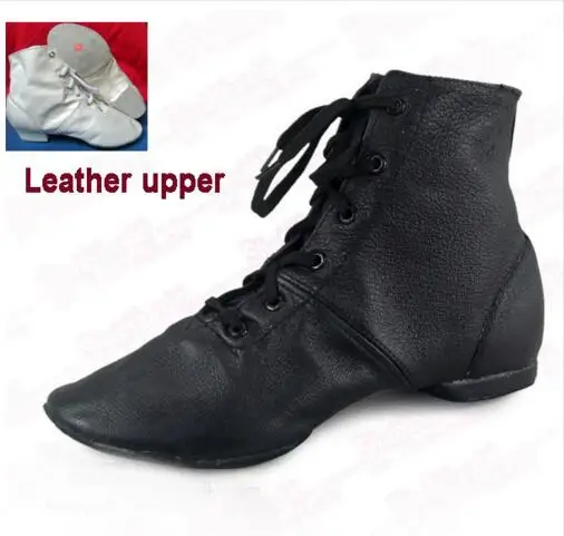 New Woman's Leather Jazz Dance Shoes Lace Up Boots For Adult Woman Practice Yoga Shoes Soft and Light Weight Jazz Boots