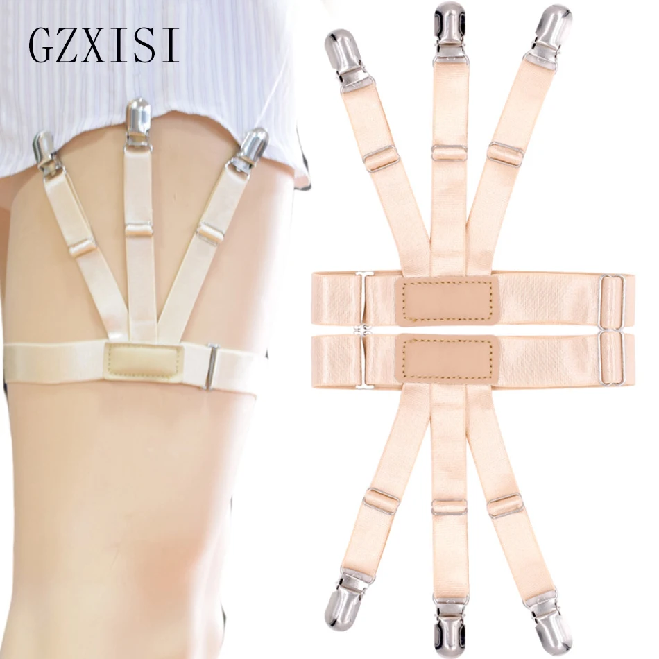 2017 New Mens Shirt Stays Garters Elastic Nylon Adjustable Shirt Holders Crease-Resistance Belt Stirrup Style Suspenders