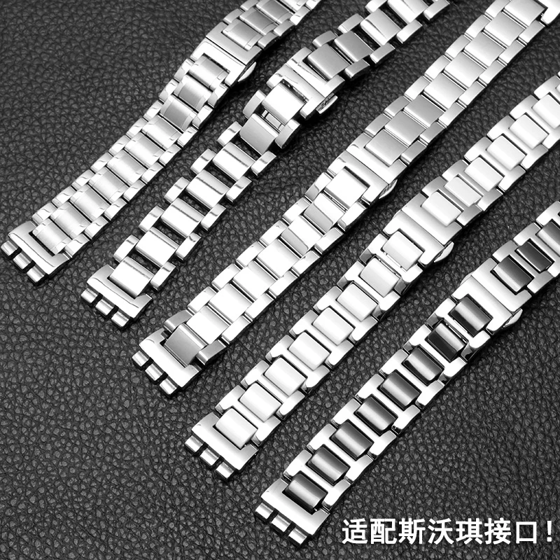 New 19 * 17mm Ceramic with Steel Watchband for Swatch YLS141GC YLG128G LK292G Special End Watch Bands Straps Bracelet and Tool