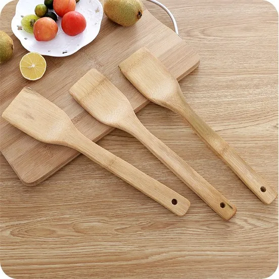 1PC Natural Bamboo Spatula Scraper Utensil Kitchen Cooking Tool Furniture Craft 30CM Long Antibacterial LF 110