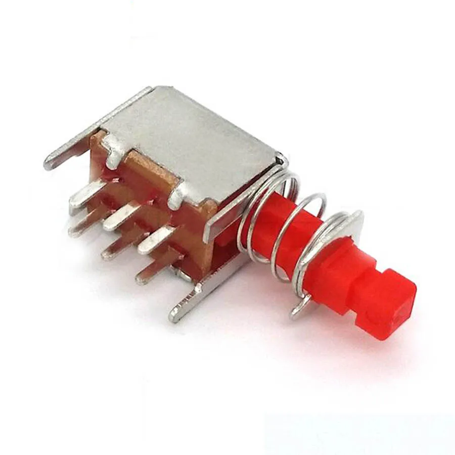 

50pcs A03-3 metal shell switch spring switch push button switch gules button switch 6 pins Non environmental friendly