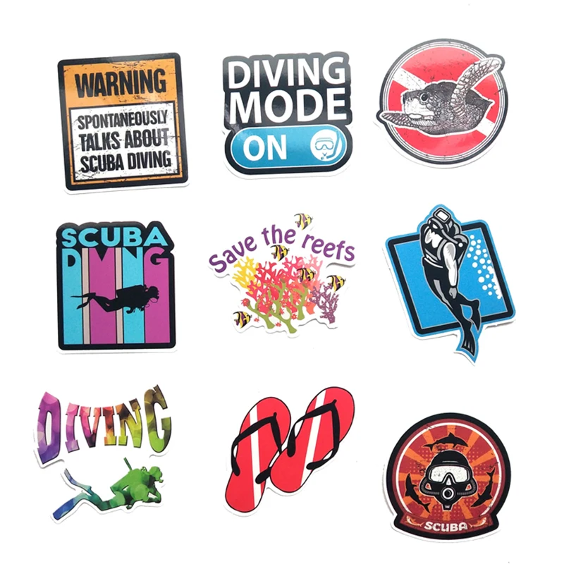 10/30/60pcs Diving Extreme Sport Sticker Colorful DIY Toy Case Luggage Laptop Decal Skateboard Guitar Fridge Graffiti Sticker F5