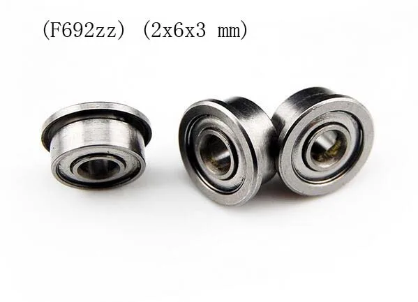 (10 PCS) (F692zz) (2x6x3 mm) Flange Metal Shielded Ball Bearing F692 2*6*3