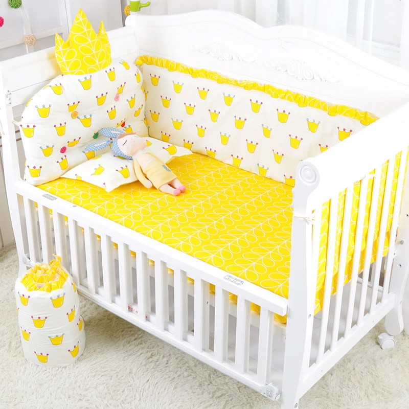 Crown Shape Baby Bed Cushion Super Soft Newborn Boy Girl Cot Bumpers Kit With Sheet 5pcs/set Warm Baby Kids Bedding Set Hot Sale