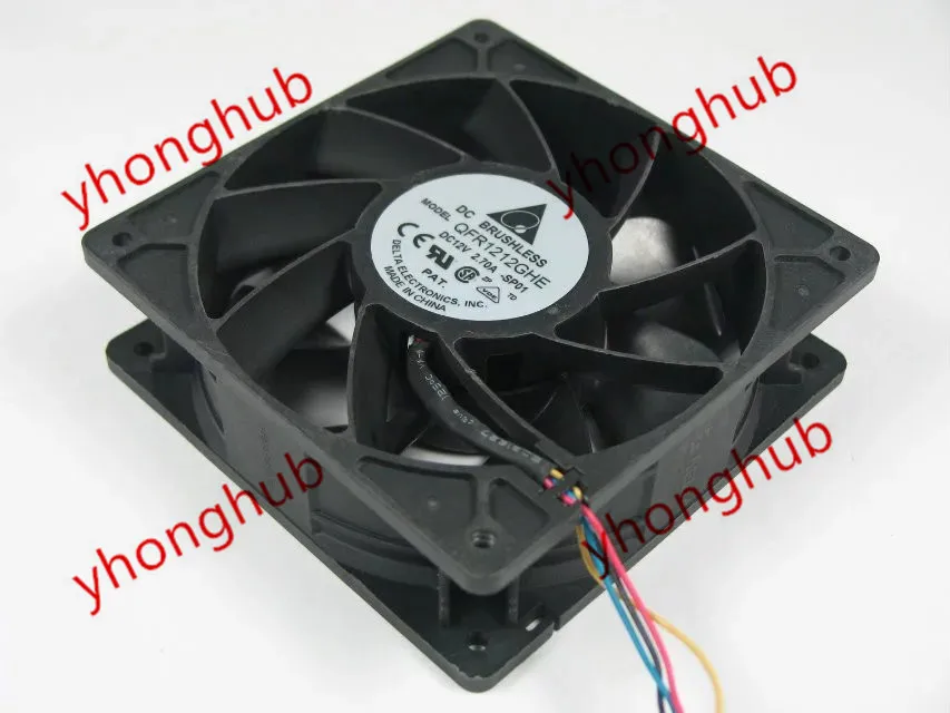 Delta Electronics QFR1212GHE SP01 DC 12V 2.70A 120x120x38mm Server Cooling Fan