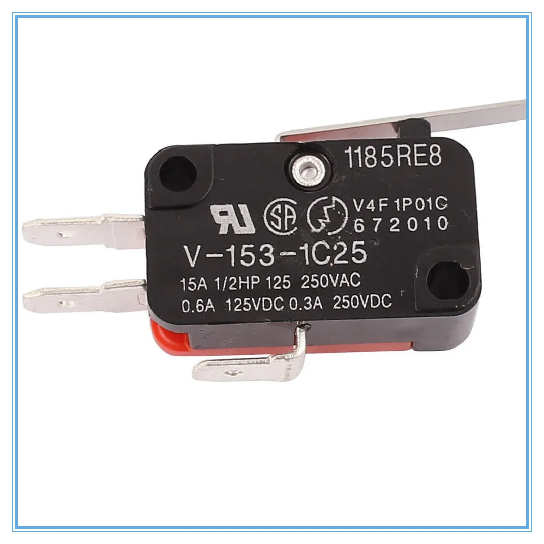 10Pcs  27 x 16 x 10mm SPDT Micro Limit Switch 3 Terminals Momentary V-153-1C25