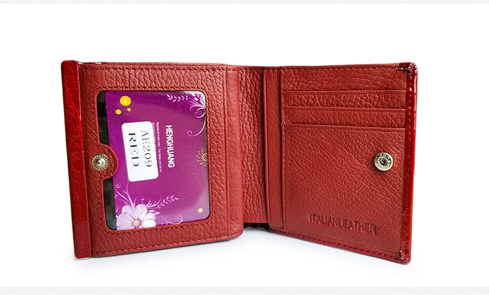 HH Echtem Leder frauen Brieftasche Mini Brieftaschen Frauen Kurze Kupplung Luxus Weibliche Geldbörse der Dame Geldbörsen – Detail 12
