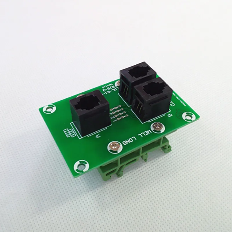 2PCS/Lot RJ9 4P4C Right Angle Jack 3-Way Buss Breakout Board, Terminal Block, Connector.