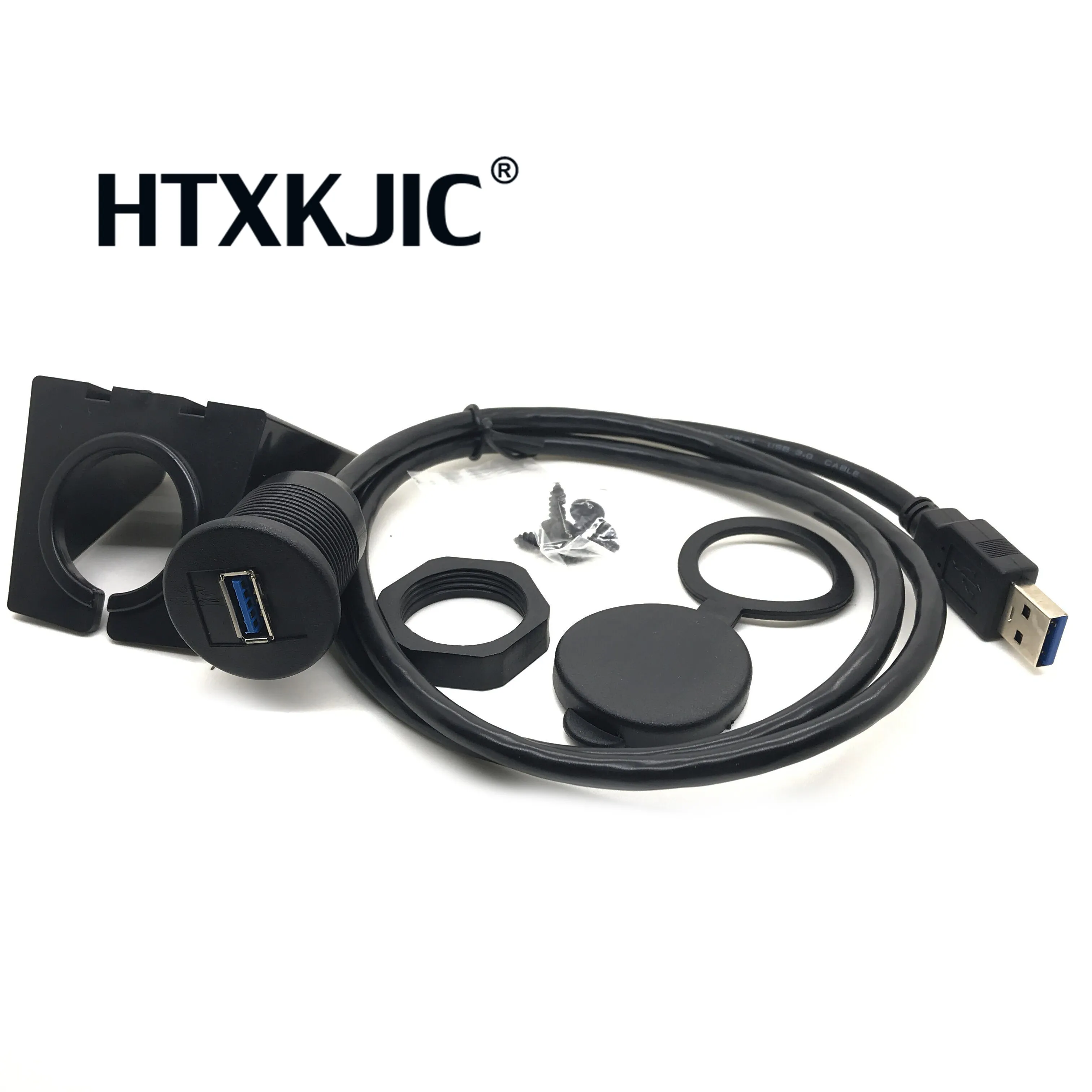 

Waterproof 1m 2m USB 3.0 Dash Flush Mount Extension Cable Male to Female Dashboard Panel for Car Boat Motorcycle