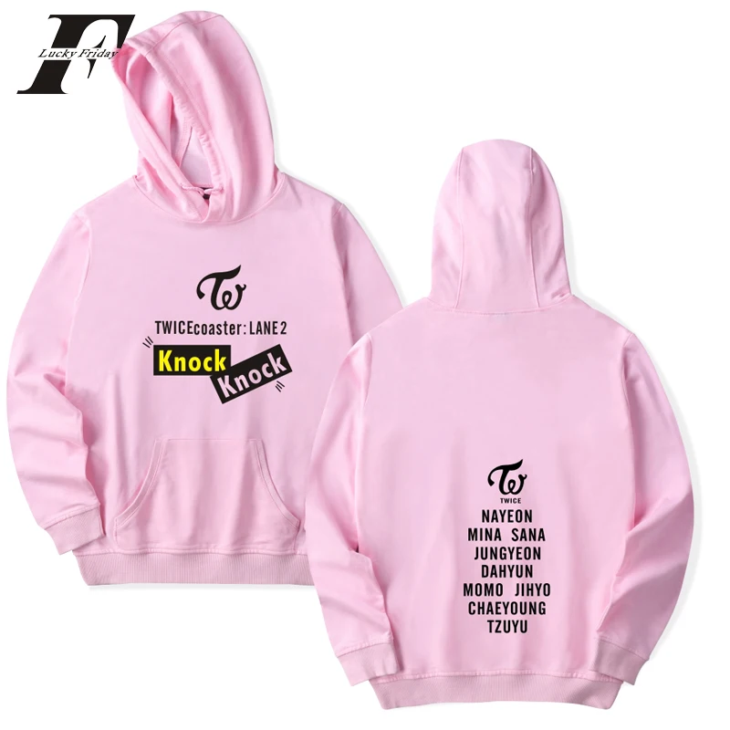 

LUCKYFRIDAYF Twice Kpop Hoodies sweatshirts printed pocket long sleeve women Men harajuku Hooded sweatshirt pullover cloth tops