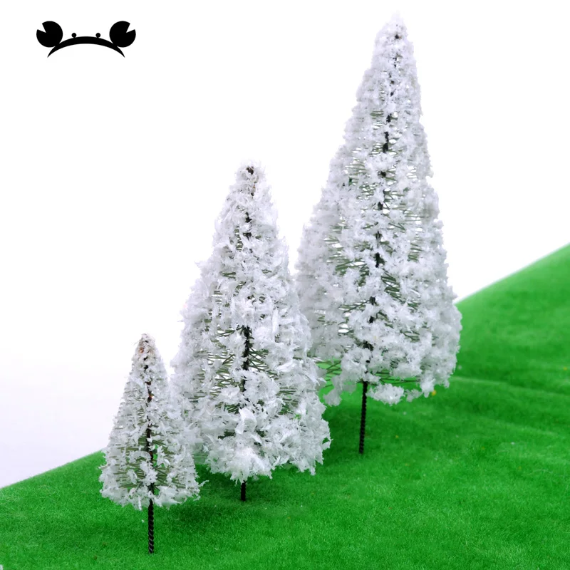 

10pcs Christmas Tree Ornaments Snowy Pine Winter Snowscape 6cm/8cm/10cm Cedar Xmas Party Scenic Decoration