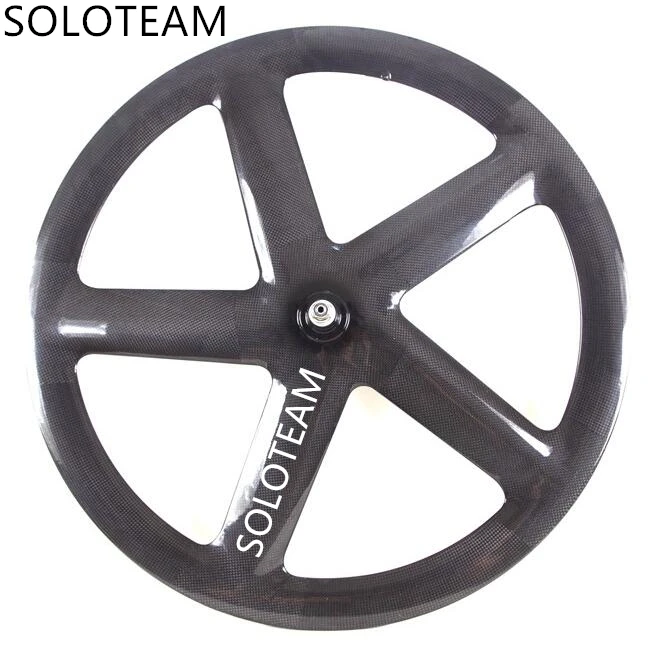 custom logo carbon 5 spoke wheel road or fixed gear or track 5 spoke full carbon bike wheel clincher or tubular