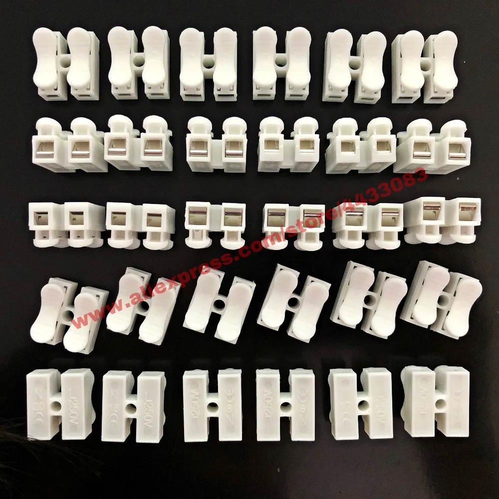 30pcs lot 2 Pins Electrical Cable Connectors CH2 Quick Splice Lock Wire Terminals size 20x17.5x13.5mm