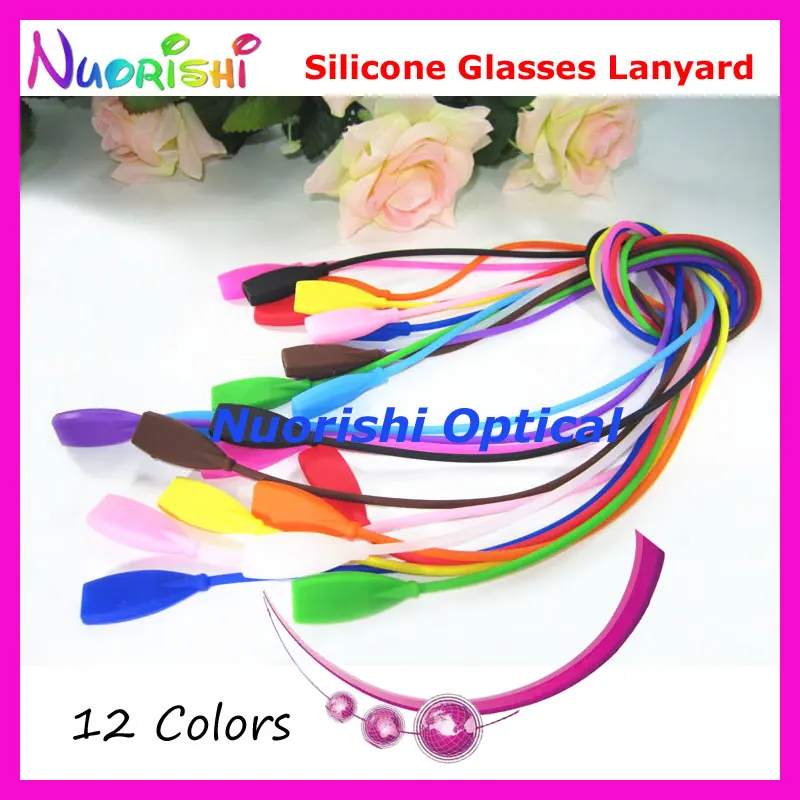 5pcs L610 12 Colors Rectangle Head Design High Quality Anti-Slip Silicone Eyewear Sunglasses Long Cords Lanyard Free Shipping