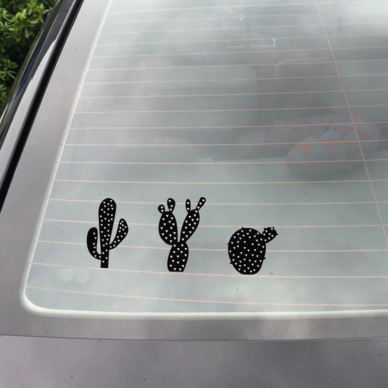 Cute Cartoon Cactus Vinyl Decal Sticker for apple macbook deca Car Window and Home Tropical Plant Personalized Decoration