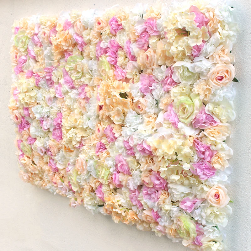 40x60cm Silk Rose Flower Champagne Artificial Flower Hydrangea Wedding Decoration Flower Wall Romantic Wedding Backdrop Decor