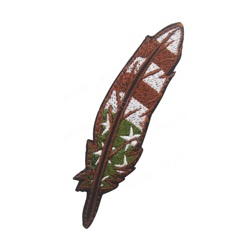 Parche militar bordado plumas multicolor con bandera EE. UU. táctico - imagen 4