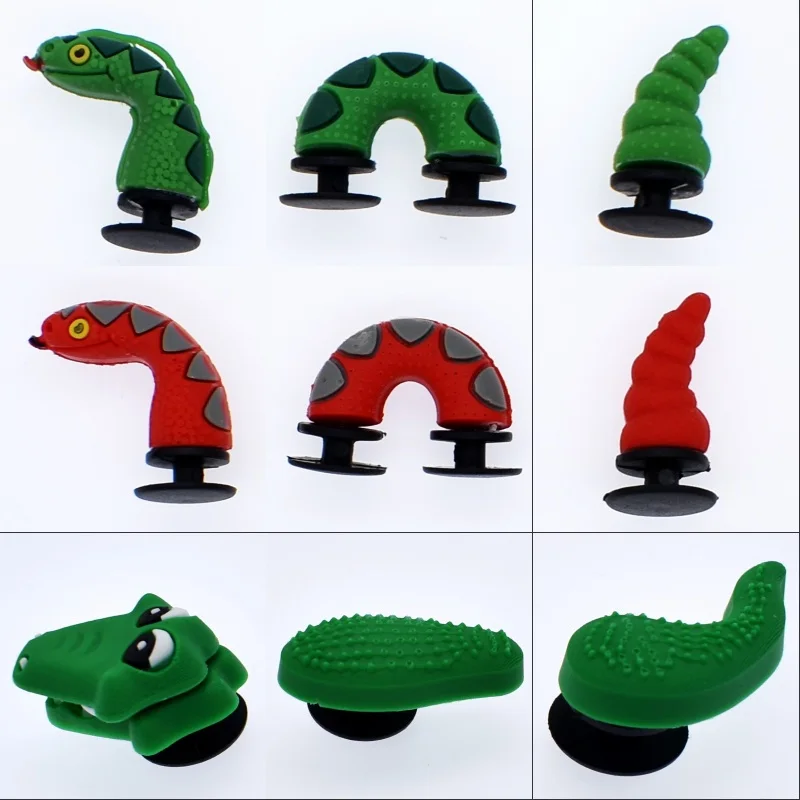 10Pcs Horrible 3D PVC Snake/Crocodile Charms Fit Bracelet/Mule Clog Shoes Halloween Gift