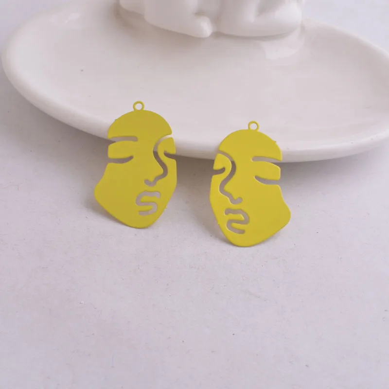50 Stück AB5101 20mm*29mm Gesichtsmasken-Anhänger Gesichtsform-Artikel Anhänger DIY Ohrringe Schmuck – Detail 11