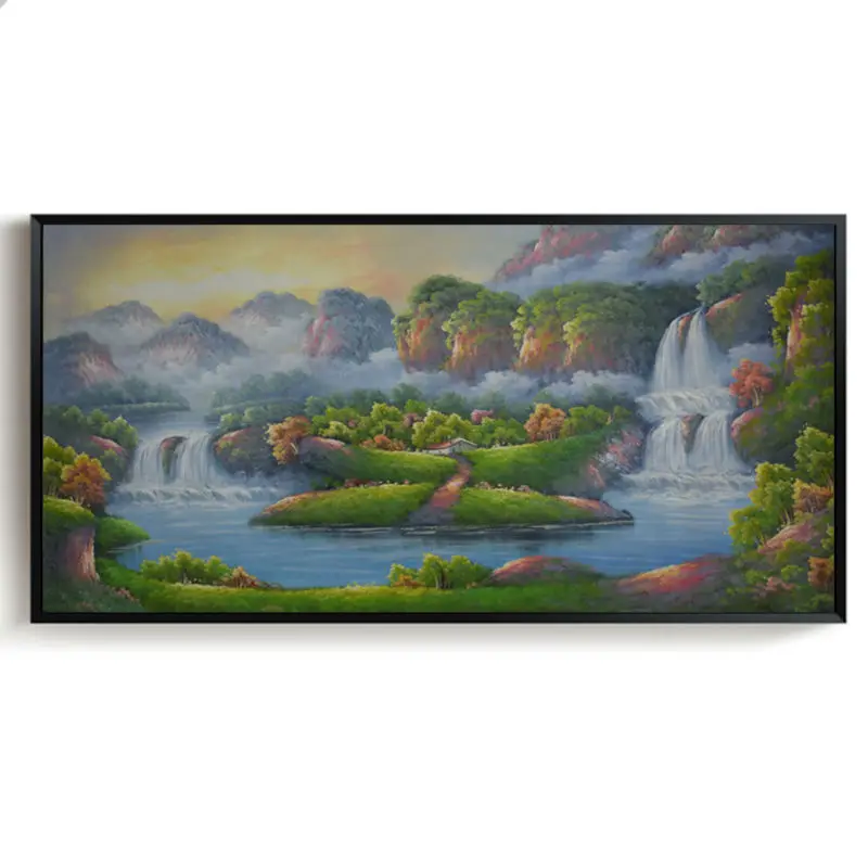 

Hand Painted Canvas Oil Painting Landscape Chinese FengShui painting Wall Art Picture for Living room Modern Painting