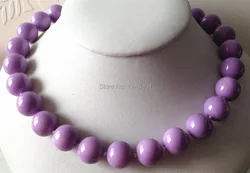 Precious 12mm Purple Sea Shells Pearl Round Necklace Hand Made Rope Chain Beads Fashion Jewelry Natural Stone (Minimum Order1)