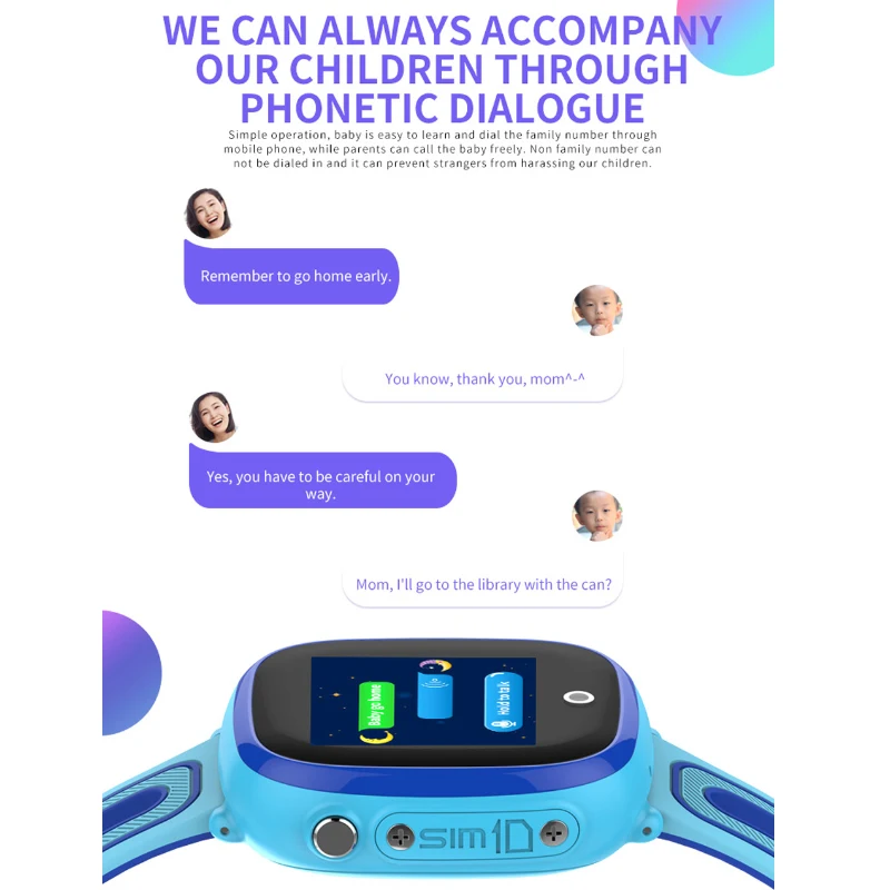 Детские умные часы с GPS LBS-позиционированием, безопасные умные часы, SOS-вызов, голосовые звонки, анти-потерянные IP67, водонепроницаемые умные часы DF3