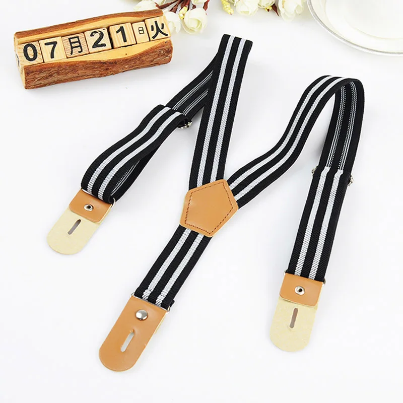 ใหม่ Kid'sButtons Suspenders เด็กวงเล็บปรับเด็กปุ่มสายคล้องคอ Tirantes Bretelles ความกว้าง: 2.5ซม.ความยาว: 65ซม.