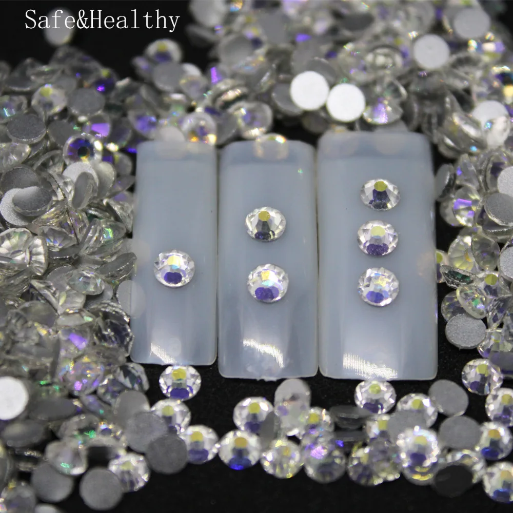 SS3-SS34 Light of heaven Rhinestones Back Flat Round Nail Art Decorations And Stones Non Hotfix Rhinestones Crystals for DIY