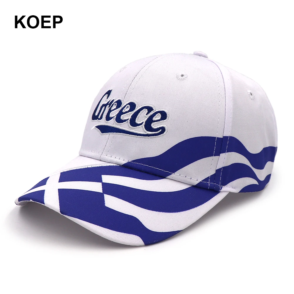 KOEP Wholesale Spring Fashion Baseball Cap Snapback Greece Flag Caps For Women Summer Mesh Trucker Hat Girl Unisex Hip-Hop Hats