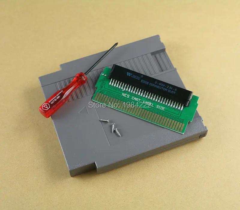 Convertidor adaptador de 60 pines a 72 pines con chip CIC instalado para sistema de consola NES con estuche de cartucho y destornillador, 1 ud.