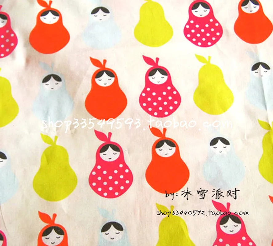 140*50cm 1pc Matryoshka Fabric100%Cotton Fabric Matryoshka Pear Fabric Sewing Material Telas Patchwork Fabrics Diy Baby Clothes