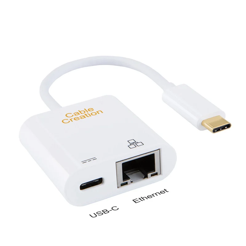 USB C to Ethernet,Type C (Thunderbolt 3 Compatible) to RJ45 Gigabit 10/100/1000 LAN Network+USB-C Female Charging Adapter,