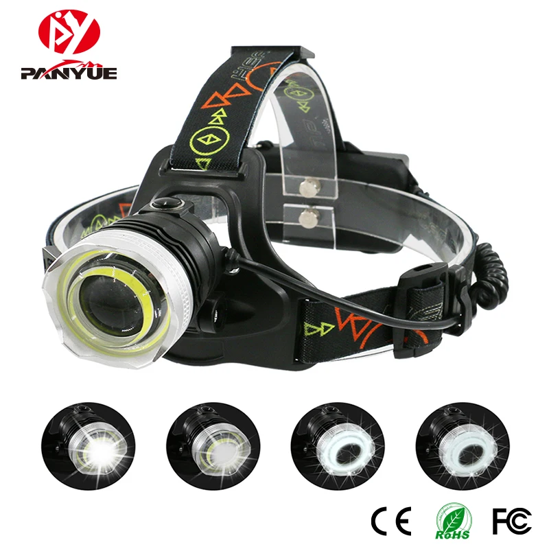 PANYUE Bright light Head lamp 4 Mode USB Rechargeable Head Flashlight Torch 1000LM COB and XM-L2 LED Camping Headlight Headlamp