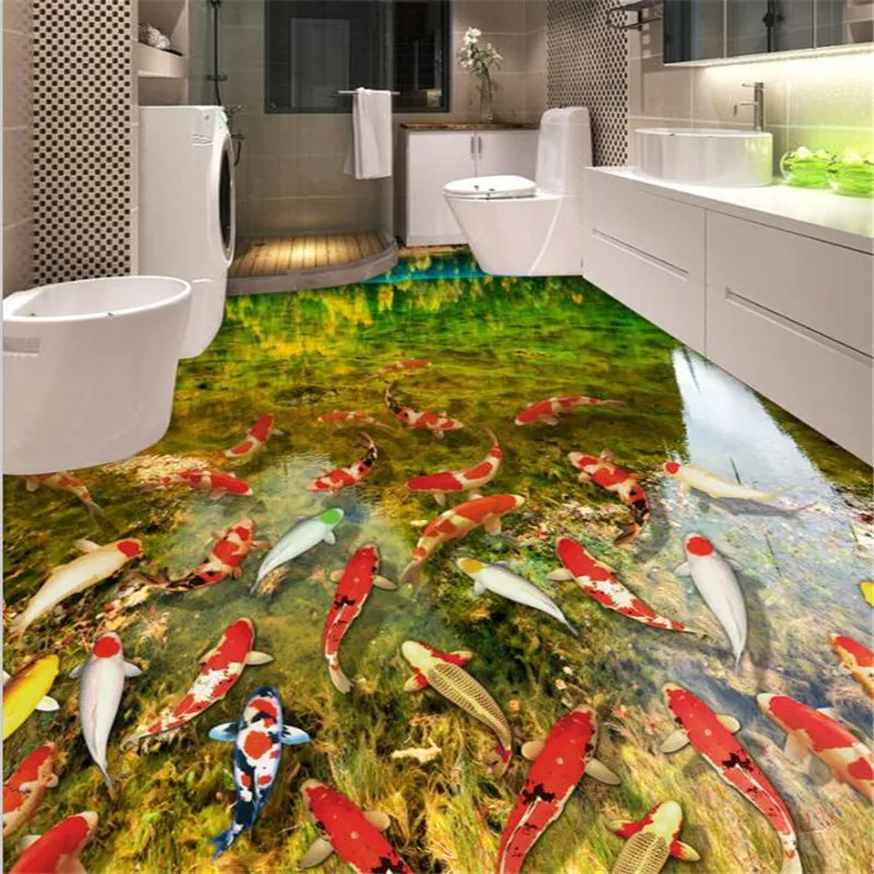 beibehang papel de parede 3D floor painting wallpaper non-slip waterproof thickened self-adhesive PVC Wall paper Murals painting