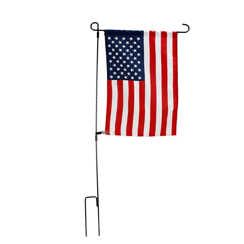 Garden Flag Stand Flagpole Black Wrought Iron Small Flag Stand For Yard Garden Pole Flag Holder Yard Flag Accessories 