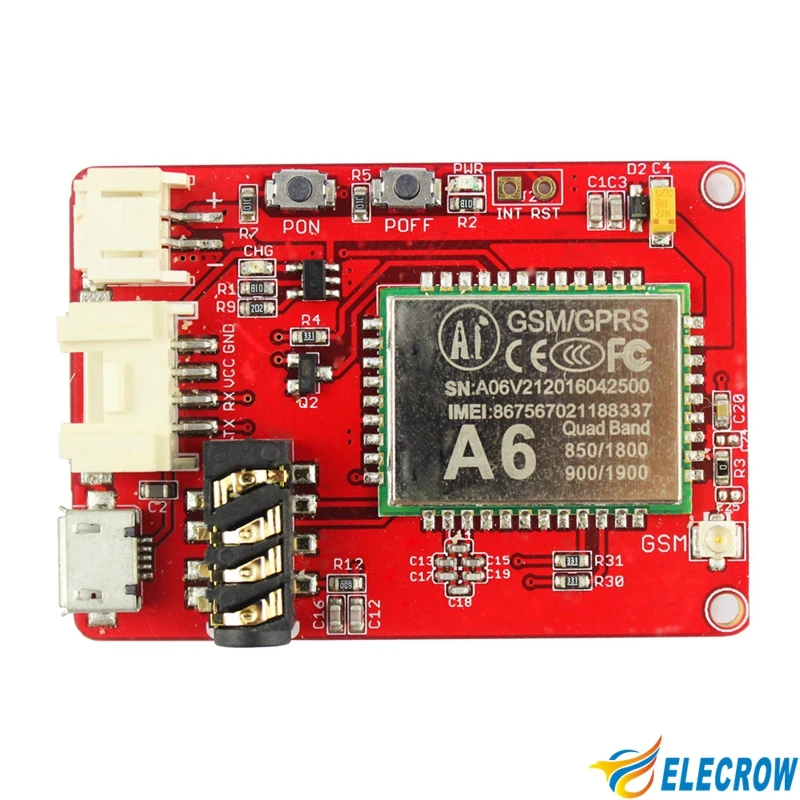 Elecrow A6 GPRS GSM Module for Arduino Electronics Integrated Circuit Quad-band M2M Application Smart A6 gprs/gsm DIY Kit