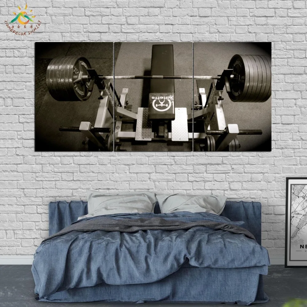 Modern Canvas Art Prints Poster Wall Painting Home Decoration Artwork Weight Lifting Sports Wall Art Pictures 3 PIECES