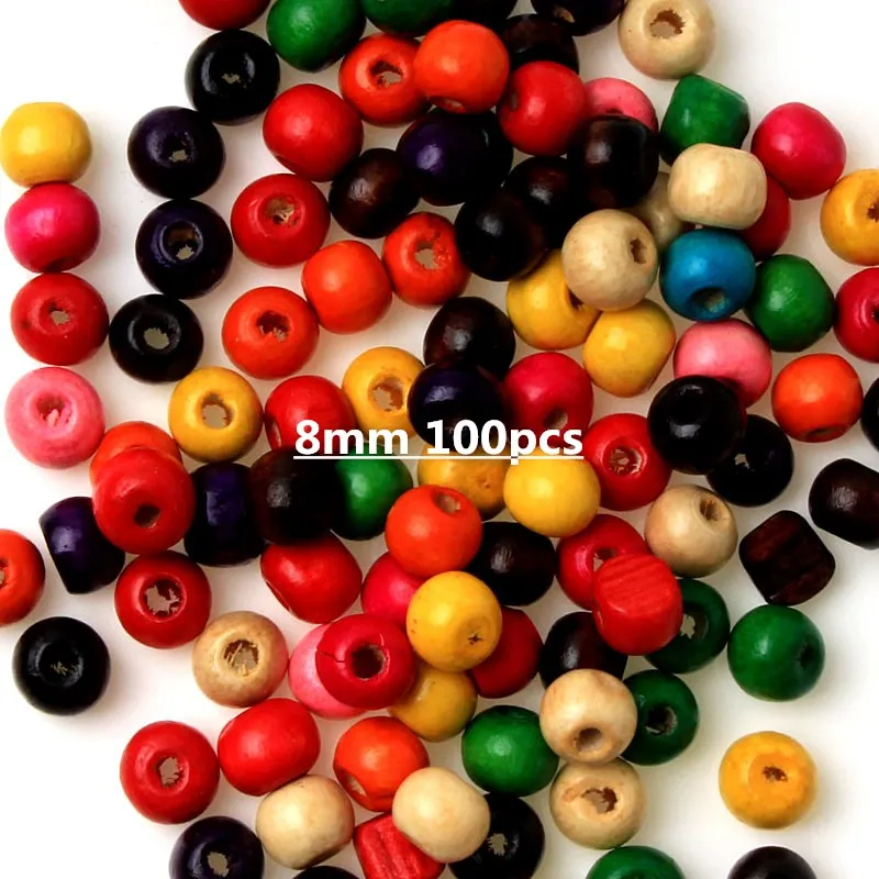 Natural Wooden Cheap Mixed Color Wood Spacer Beads For Jewelry Making Bracelet Necklace Accessories