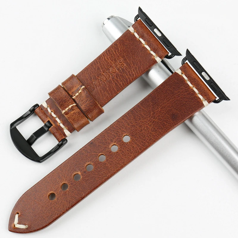 MAIKES Special Cow Leather Watch Strap For Apple Watch Band 45mm 41mm 44mm 40mm Series 9 8 7 6 SE 5 4 iWatch Watchband