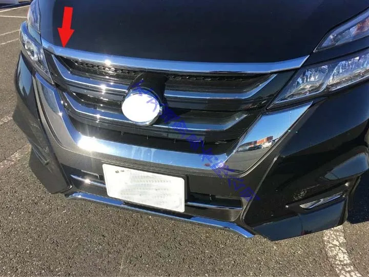 For NISSAN SERENA C27 2017 2018 2019 ABS Chrome Front Hood Bonnet Grill Grille Bumper Lip Mesh Trim Cover