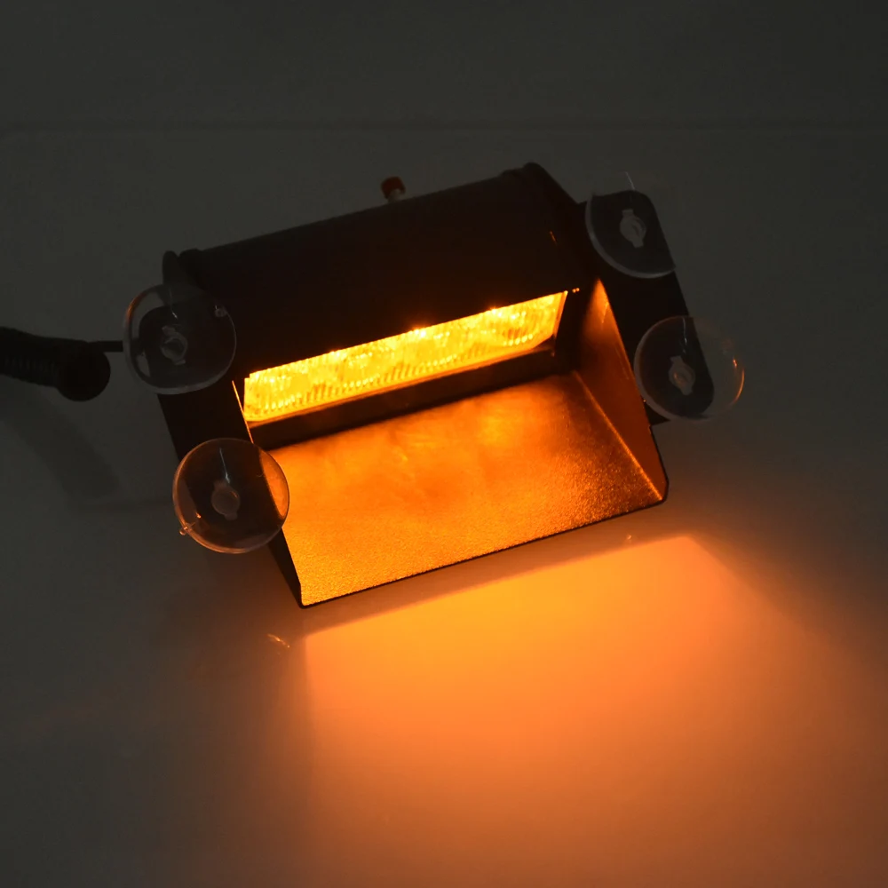 ใหม่รถจัดแต่งทรงผม 4 LED สีแดงสีฟ้าสีเหลืองสีฟ้ารถตํารวจ Strobe Flash Light Dash ฉุกเฉิน 3 กระพริบหมอกไฟ 3 สไตล์