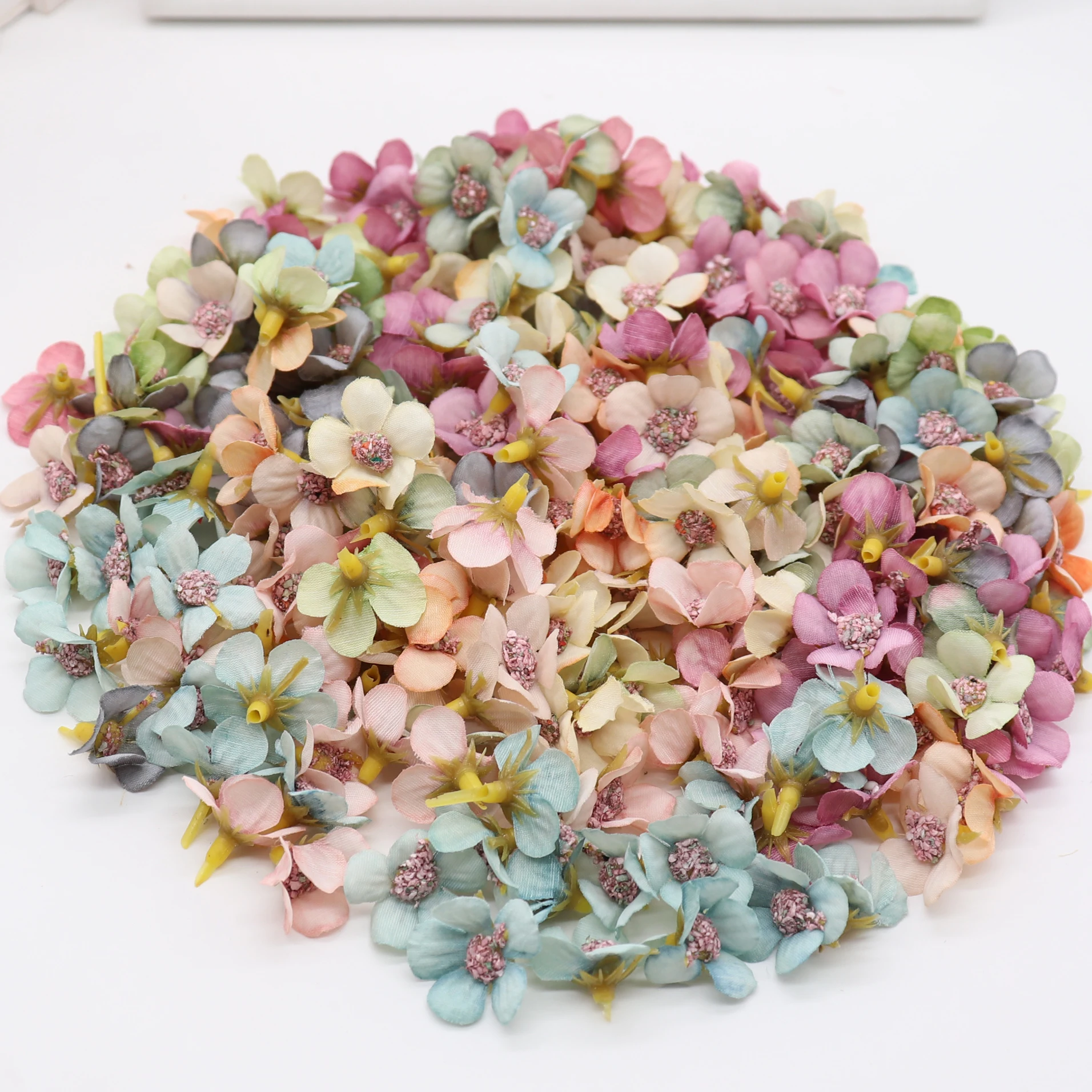 Lot De 20 Petites Fleurs Artificielles En Soie - Blanc, Rose, Violet - Pour Déco Maison, Mariage, Bricolage Et Arrangements Floraux Fleurs Pour Bricolage Créatif